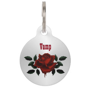 Blood Rose Contact Info and License Pet Tag