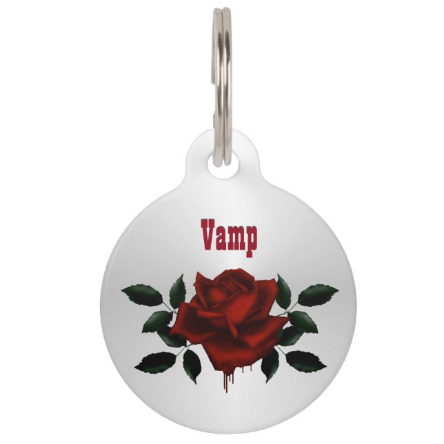 Blood Rose Contact Info and License Pet Tag (Front)
