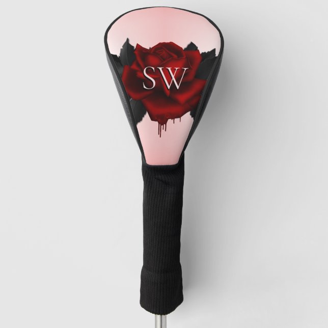 Blood Rose Monogram Golf Head Cover (Front)