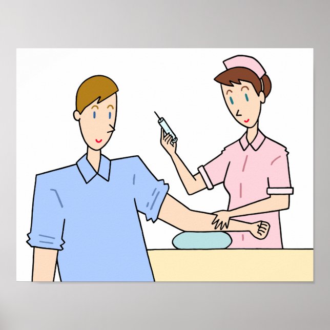 Blood sampling and vaccination. poster (Front)