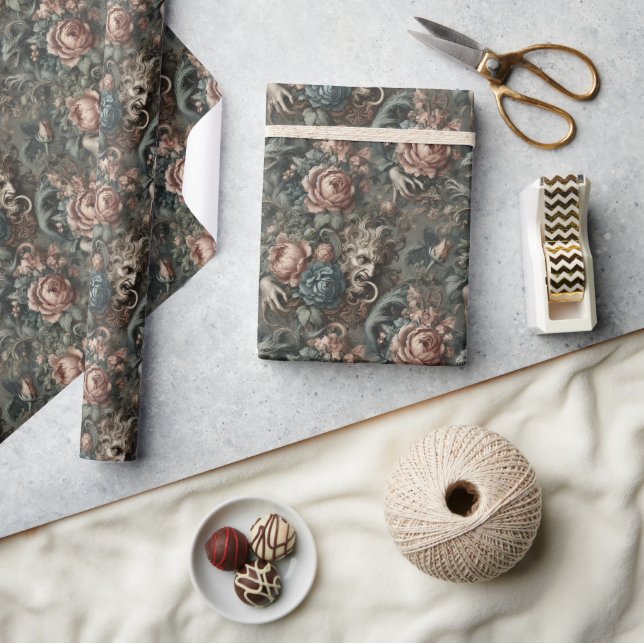 Blood Shadows Ritual – Gothic Victorian Wrapping Paper (Crafts)