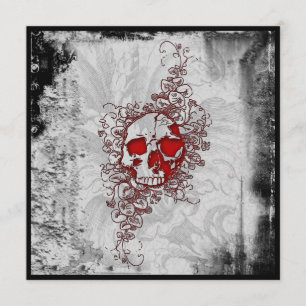 Blood Skull Goth Grunge Invitation