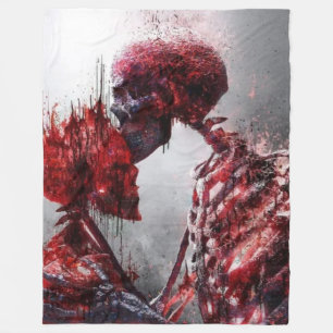 BLOOD SKULLS FLEECE BLANKET