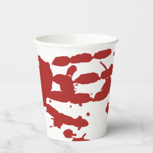Blood Spatter Bloody Hand Print Halloween Paper Cups