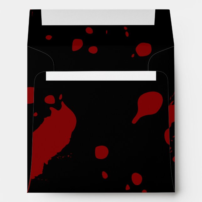 Blood Spatters Halloween Horror Theme Square Envelope (Back (Bottom))