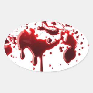 blood splatter 3 oval sticker
