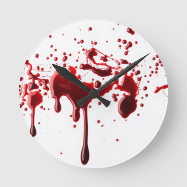 blood splatter 3 round clock (Front)