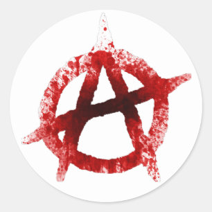 Blood Splatter Anarchy Symbol Classic Round Sticker