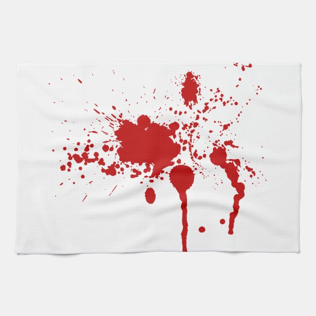 Blood Splatter Bloody Wound Bleeding Halloween Kitchen Towel (Horizontal)