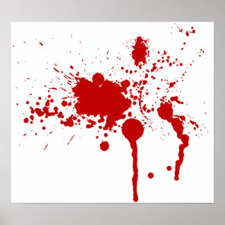 Blood Splatter Bloody Wound Bleeding Halloween Poster