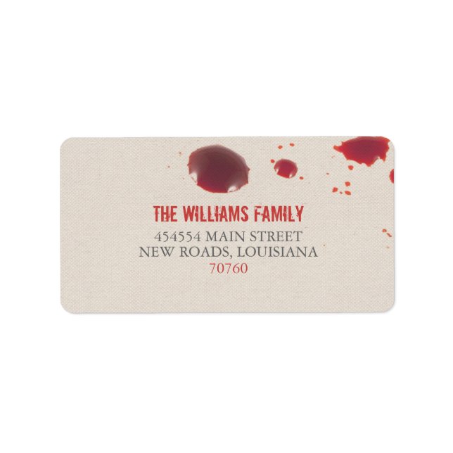 Blood Splatter | Halloween Label (Front)