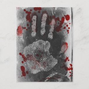 Blood Splatter Handprint Postcard
