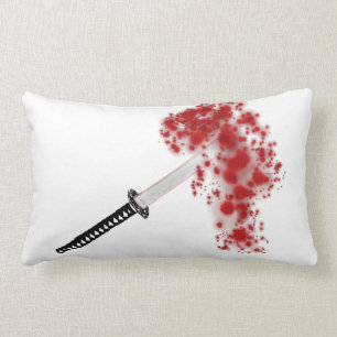 Blood Splatter Katana Lumbar Pillow