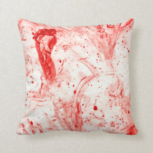 blood splatter mess throw pillow
