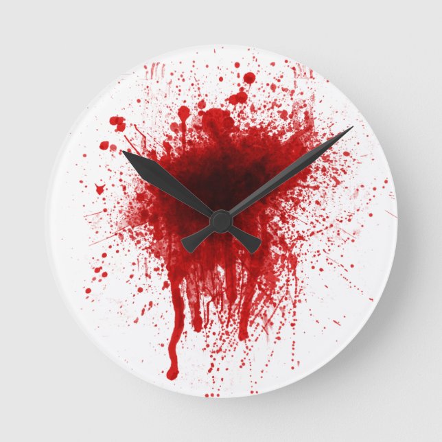 Blood Splatter Realistic Round Clock (Front)