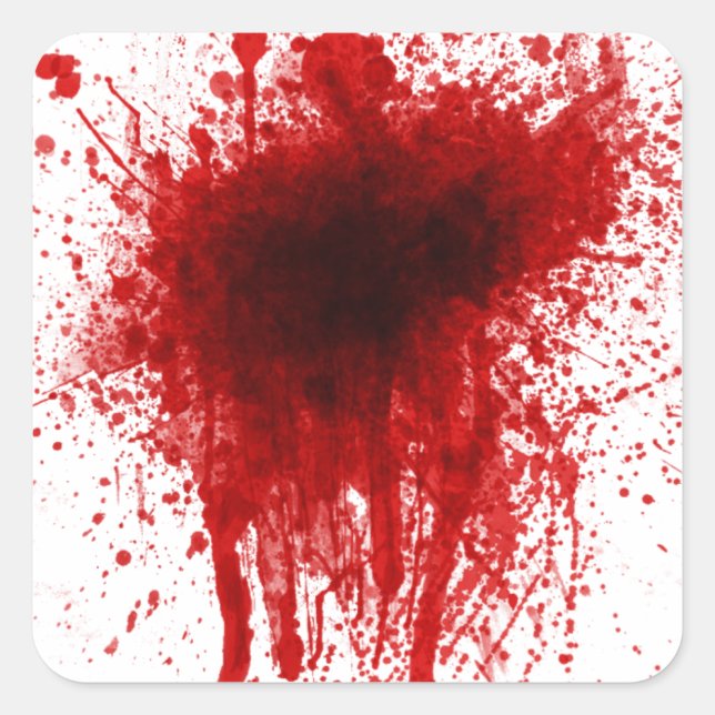 Blood Splatter Realistic Square Sticker (Front)