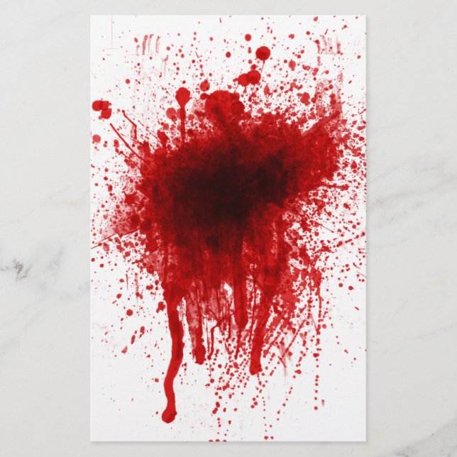 Blood Splatter Realistic Stationery (Front)
