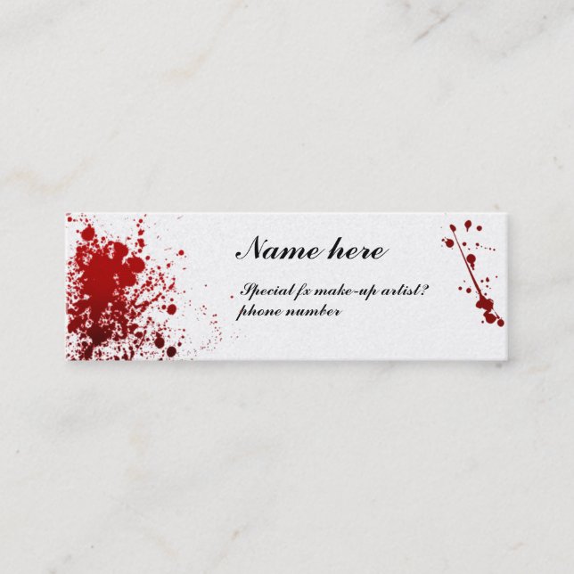 blood splatter sheen business card (Front)