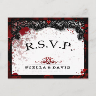 Blood Splattered Halloween Matching RSVP PostCard