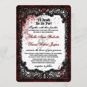 Blood Splattered Wedding "Together With" Invitation