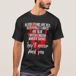 Blood Stain Are Red Ultraviolet Lights Are Blue T-Shirt