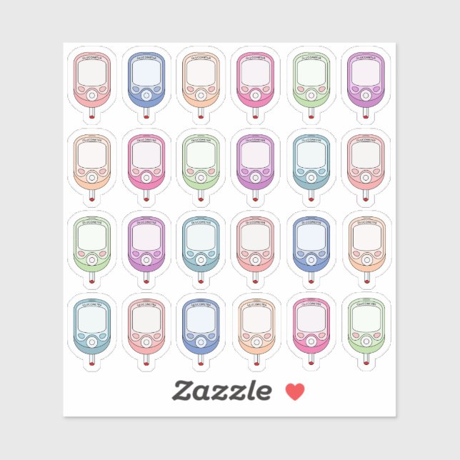 Blood Sugar Tracker Label Glucose Metre Monitoring (Sheet)