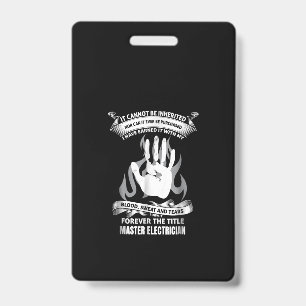 Blood Sweat And Tears Master Electrician Badge