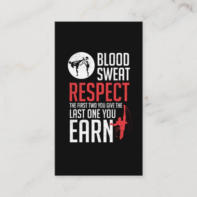 Blood Sweat Respect hapkido taekwondo karate judo Business Card (Front)