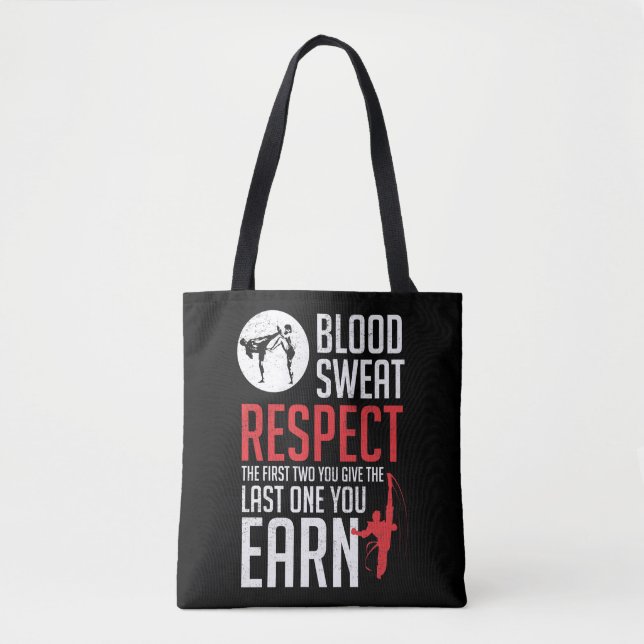 Blood Sweat Respect hapkido taekwondo karate judo Tote Bag (Front)