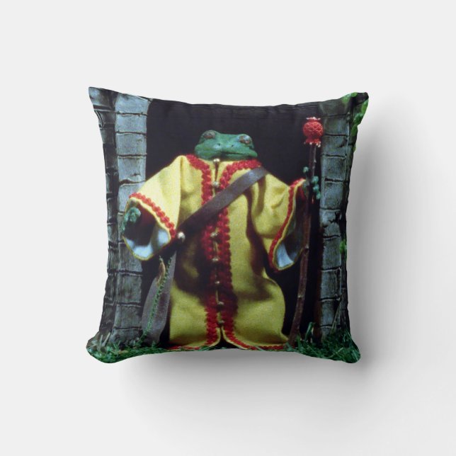Blood Tea and Red String Frog Throw Pillow (Front)