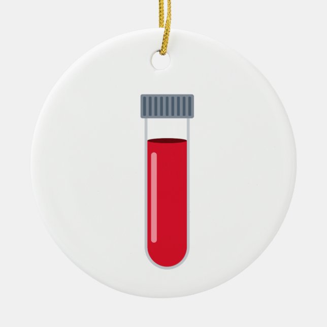 Blood Test Tube Ceramic Ornament (Front)