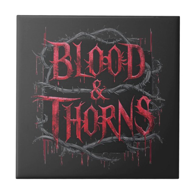 Blood & Thorns Gothic Design – Dark and Edgy  Tile (Front)