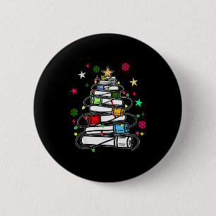 Blood Tube Christmas Tree Phlebotomist Tech Phleb  2 Inch Round Button