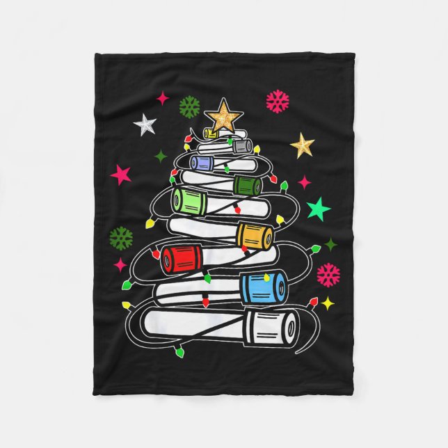 Blood Tube Christmas Tree Phlebotomist Tech Phleb  Fleece Blanket (Front)