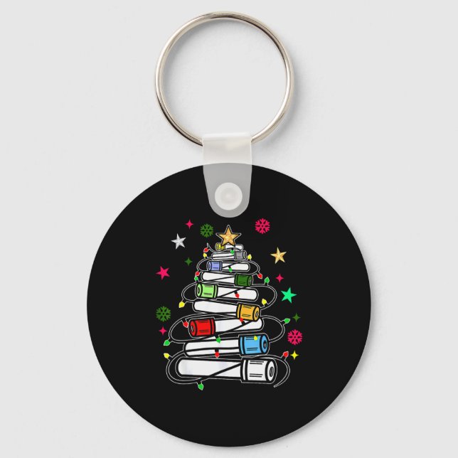 Blood Tube Christmas Tree Phlebotomist Tech Phleb  Keychain (Front)