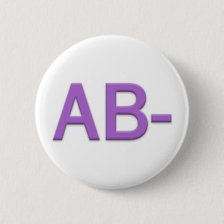 Blood Type AB Rh Negative Button