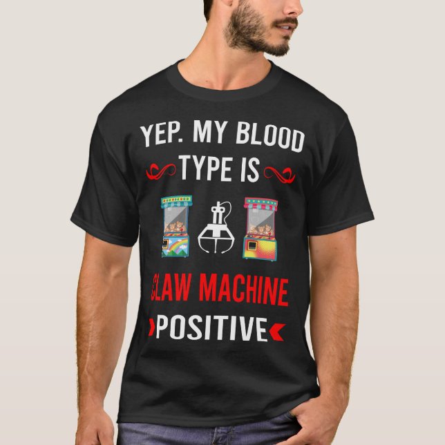 Blood Type Claw Machine Crane T-Shirt (Front)