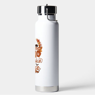Blood Type Is Pumpkin Spice Halloween Black Cat Water Bottle