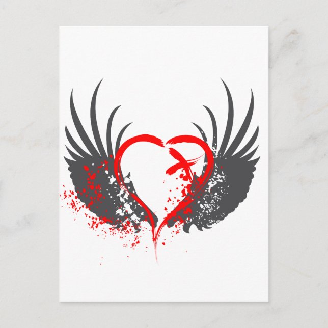 Blood Wings - Emo, Rock, goth, alternative, grunge Postcard (Front)