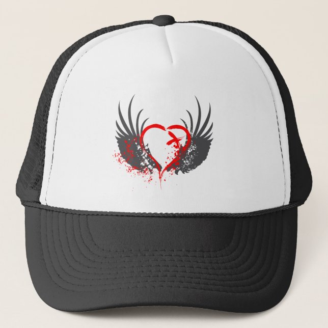 Blood Wings - Emo, Rock, goth, alternative, grunge Trucker Hat (Front)