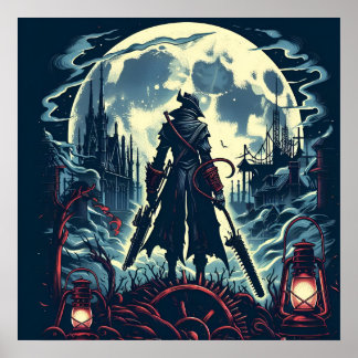 Bloodborne Video Game Hunters Poster