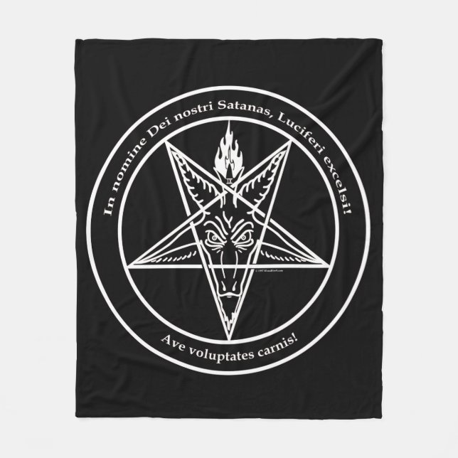Bloodfire Baphomet Custom Medium Fleece Blanket (Front)