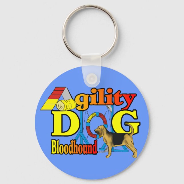 Bloodhound Agility Gifts Keychain (Front)