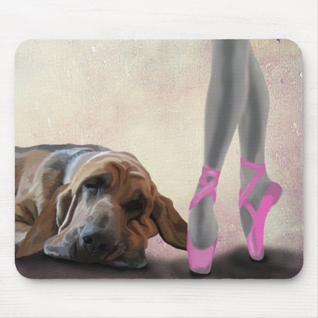 Bloodhound And Ballet Dancer Mouse Pad (Front)