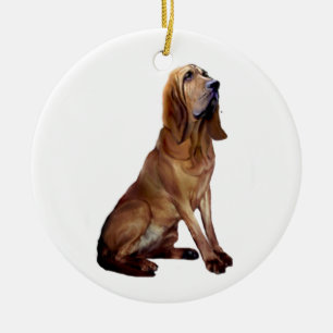 Bloodhound (B) - Sitting Ceramic Ornament