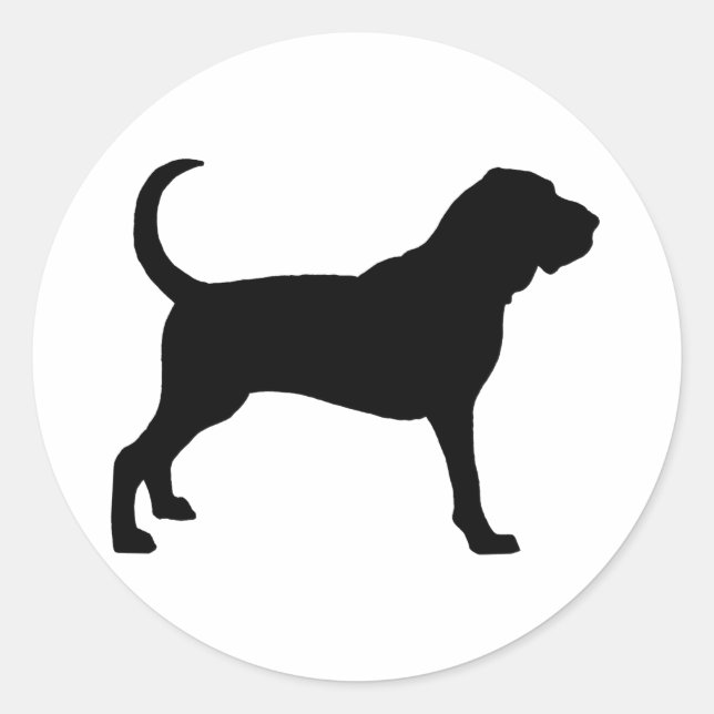 Bloodhound (black) classic round sticker (Front)