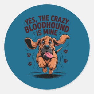 Bloodhound Breed Cute Pet Dog Lover Cartoon Funny Classic Round Sticker