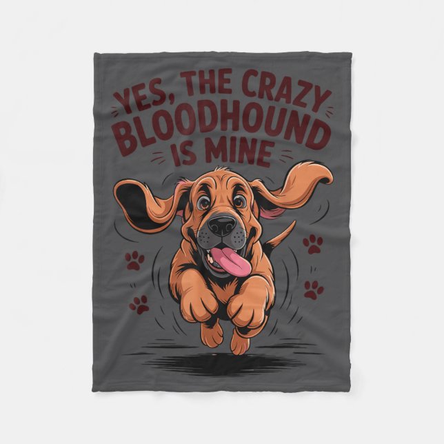 Bloodhound Breed Cute Pet Dog Lover Cartoon Funny  Fleece Blanket (Front)
