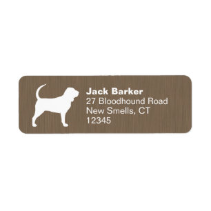 Bloodhound Chien Silhouette Adresse de retour Étiq