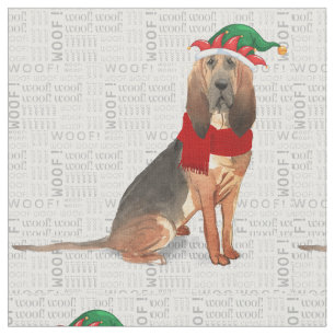 Bloodhound Christmas Dog Holiday Fabric